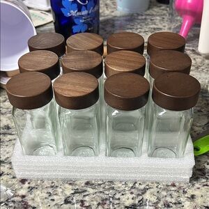 Set of 12 Glass Spice Jars
